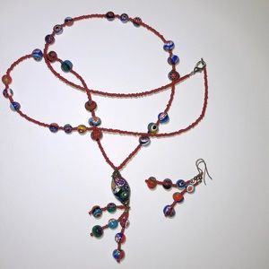 Millefiori necklace and earrings